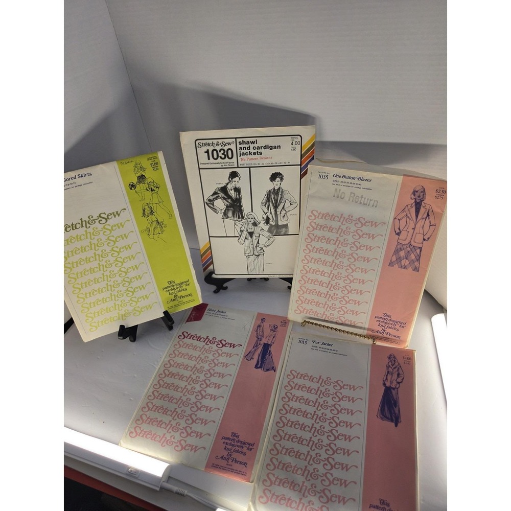 Vintage Stretch & Sew Patterns Lot 5 Ann Person Skirts Blazer Jacket Knit 1970s - Picture 2 of 7